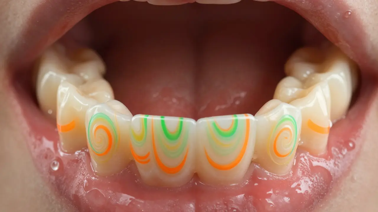 Oral appliance device adjusting jaw position for improved breathing during sleep.